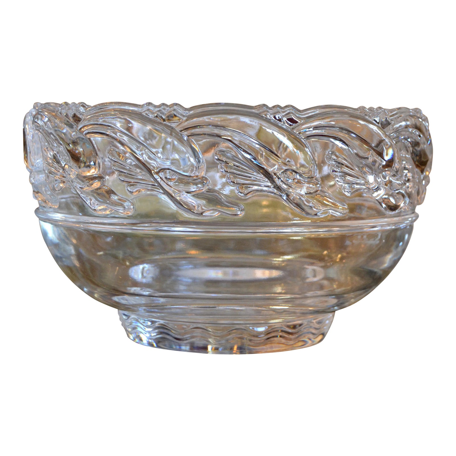 ドルフィンボウル・TIFFANY Mid-Century Modern Clear Tiffany & Company Art Glass Crystal Bowl