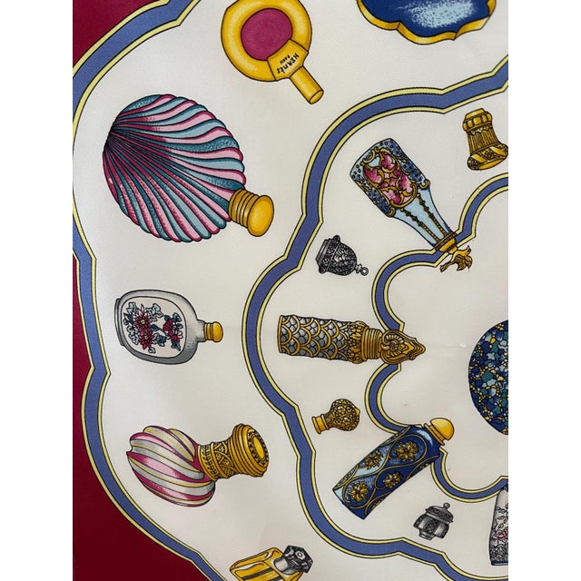 Red Hermès Gavroche Flacons Silk Scarf 1997 Baschet Catherine For Sale - Image 8 of 9