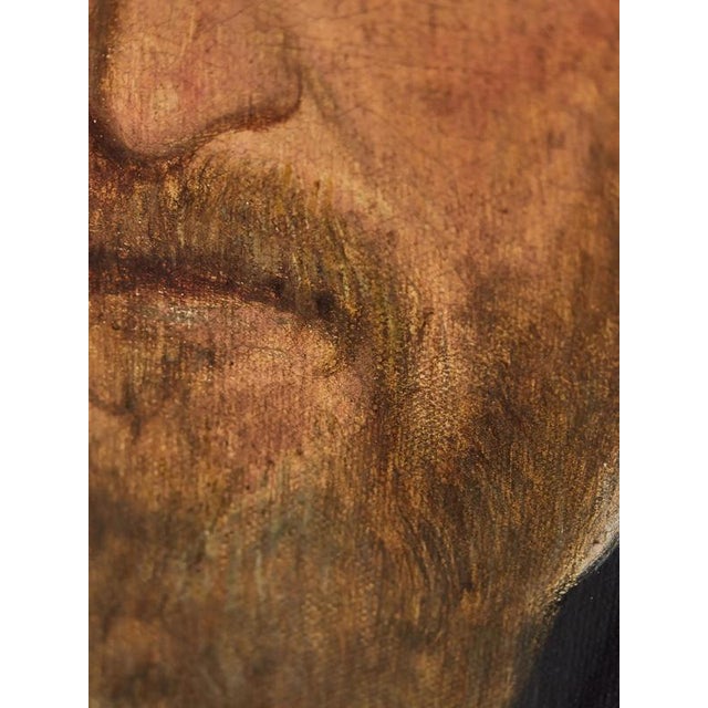 Unknon Artist, Man and Woman Portraits, Oil on Canvas, Framed, Set of 2 For Sale - Image 10 of 18