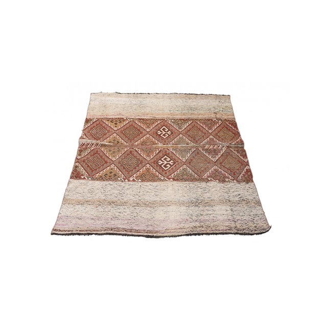 Handwoven vintage decorative kilim rug from Marash region of Turkey. Approximately 50-60 years old. In good condition....