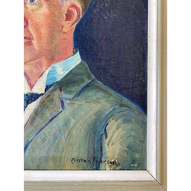 Early 20th Century Swedish Oil Portrait of a Gentleman in Original Frame For Sale - Image 10 of 11