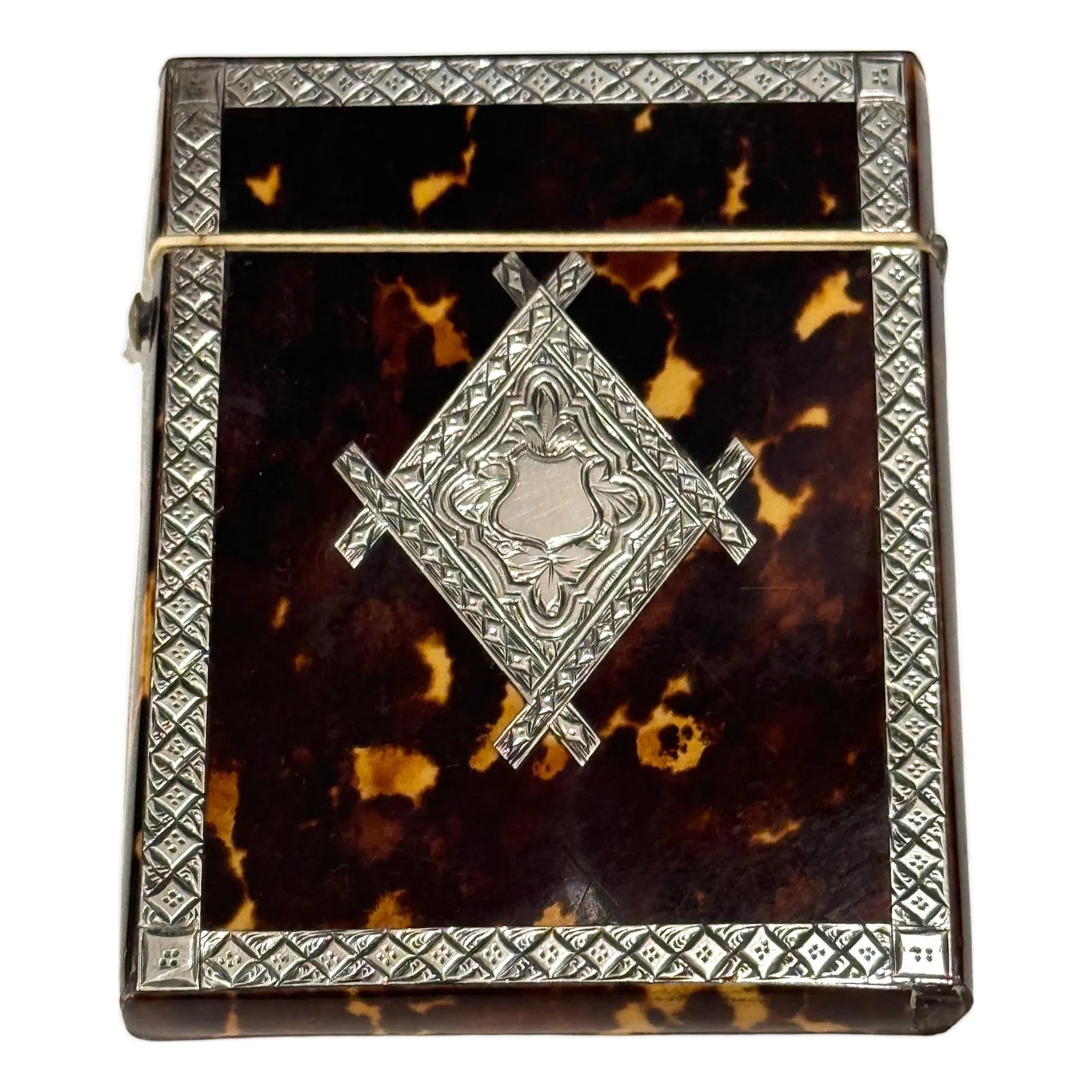 Stunning English Regency Sterling Silver & Tortoiseshell Card Case ...