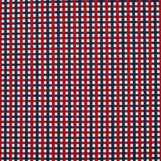 Schumacher Crosstown Fabric in Red/Navy For Sale