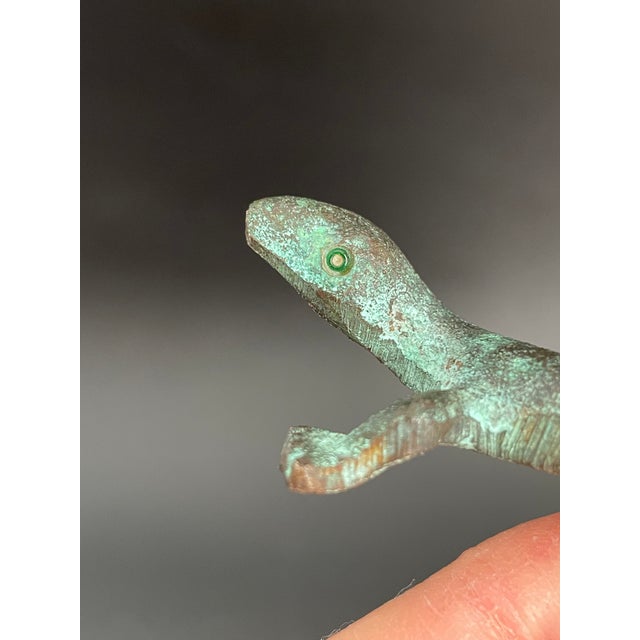 Vintage Large Patina Brass Lizard Cabinet Knobs Drawer Pulls - Set of 4 For Sale - Image 13 of 15