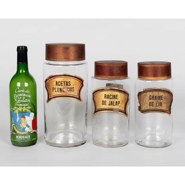 19th Century French Glass Apothecary Jars, Set of 6 For Sale In Orlando - Image 6 of 6