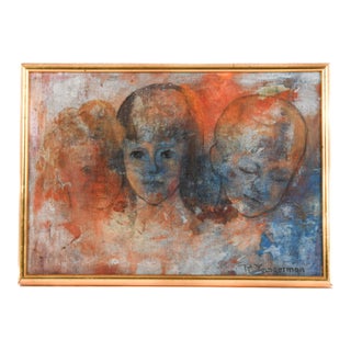 Framed Signed Reyna Youngerman "Childhood Moods" Oil on Canvas For Sale