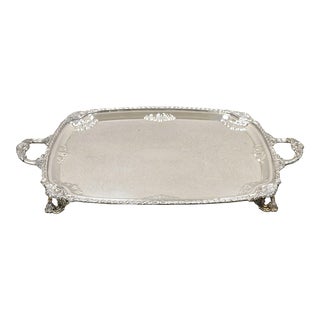 Vintage Fb Rogers Silver Co 7737 Silver Plated Twin Handle Platter Tray For Sale