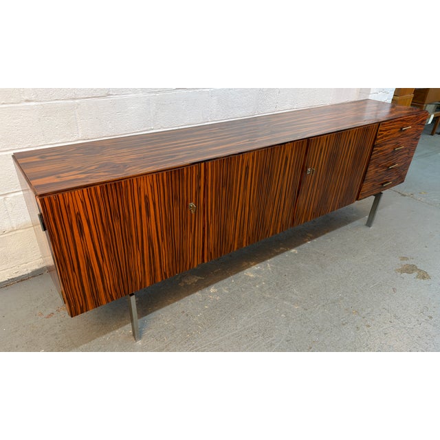 Mid 20th Century Vintage Mid-Century Modern Gabonese Ebony and Metal Sideboard For Sale - Image 5 of 17