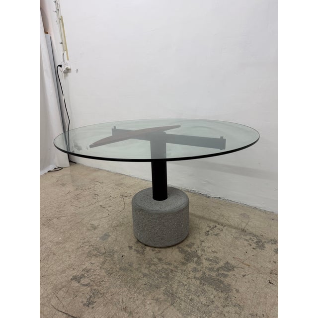 Saporiti Rare Giovanni Offredi Steel and Concrete Dining or Center Table for Saporiti For Sale - Image 4 of 18