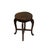 Wood Vintage Oriental Brown Leather Top Round 4 Legs Stool Table For Sale - Image 7 of 8