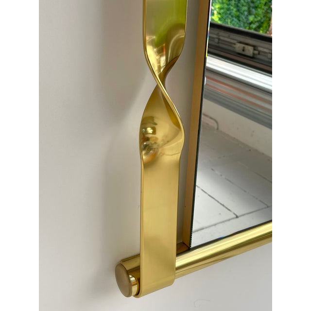 Mid-Century Modern Space Age Large brass wall mirror by Luciano Frigerio. Horizontal or vertical. Famous design like Romeo...