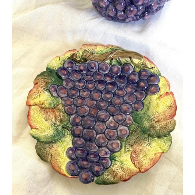 Fitz & Floyd Grape Pitcher W/Matching Cake Plate-a Pair For Sale In Palm Springs - Image 6 of 10