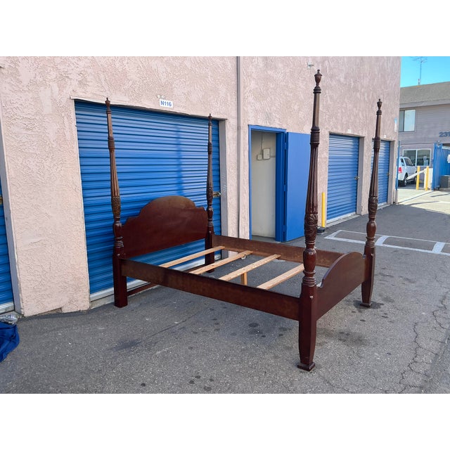 Queen Size Basset Poster Bed For Sale - Image 9 of 12