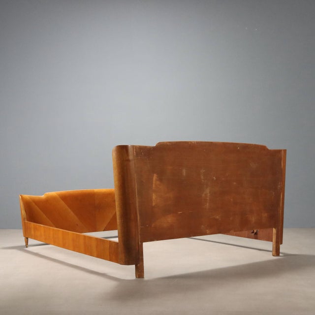 Brown Vintage Double Bed in Walnut Veneer, 1950s For Sale - Image 8 of 9