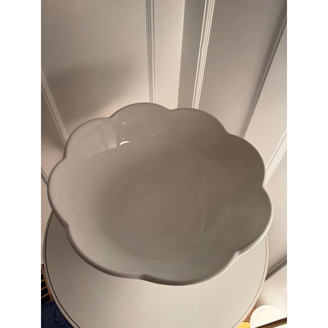 1950s Milk Glass Punch Bowl For Sale - Image 9 of 12