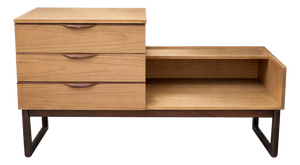 Mid-Century Drawer Storage Bench in Teak and Formica from Europa, 1960s