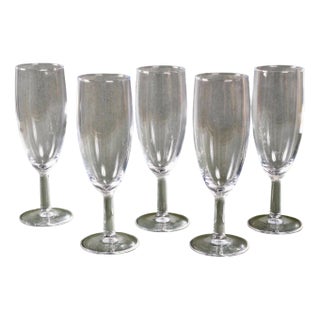 Crystal Champagne Flutes from Baccarat, Set of 5 For Sale