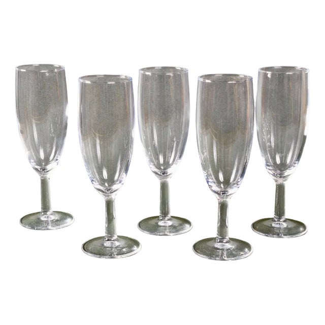 Crystal Champagne Flutes from Baccarat, Set of 5 For Sale