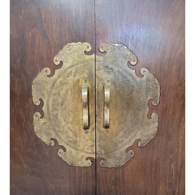 Wood Mid-Century Chinoiserie Ming-Style Cabinet For Sale - Image 7 of 14