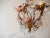 French Tole Beaded Roses and White Opaline Drops Chandelier For Sale - Image 9 of 10