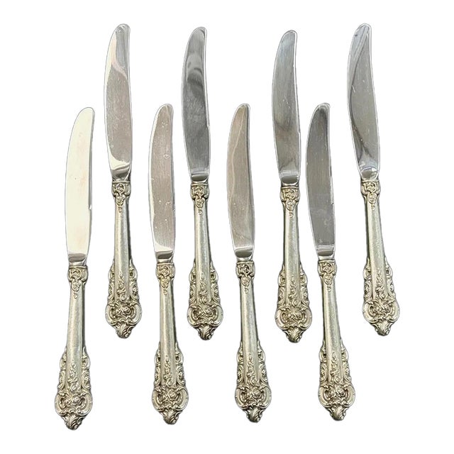 Wallace Grande Baroque Sterling Silver Knives, Set of 8 For Sale