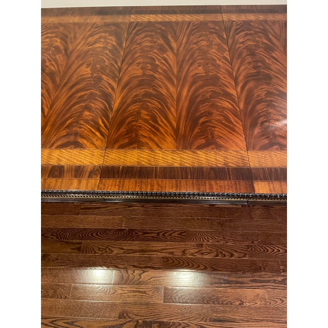 1990s Ej Victor Regency Chippendale Mahogany Dining/Conference Table With Gold Leaf Accents and Custom Table Pads For Sale - Image 15 of 18