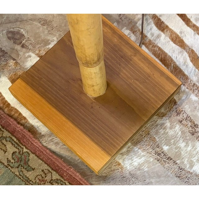 Beige Mid 20th Century Mid Century Modern Bamboo Floor Lamp With a Fab Rice Paper Umbrella Shade For Sale - Image 8 of 11