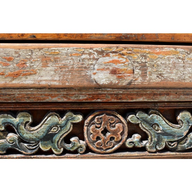 Early 19th Century Mongolian Chest With Foo Dogs Hand Painted All Original For Sale - Image 14 of 16