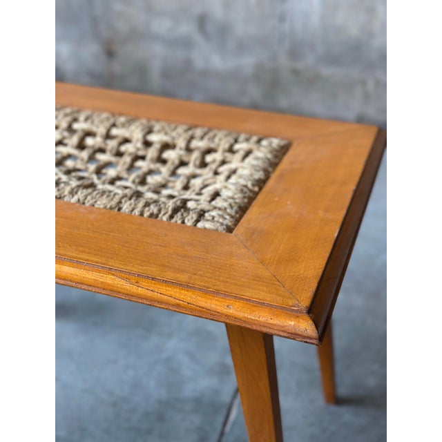 Adrien Audoux and Frida Minet Oak and Rope Side Table For Sale In New York - Image 6 of 6