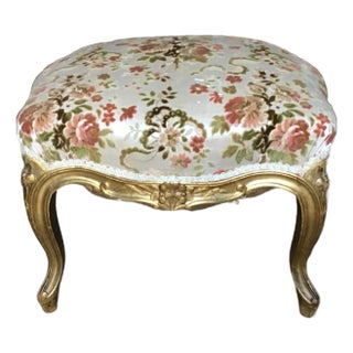 Late 19th Century Louis XV Style Giltwood Stool For Sale