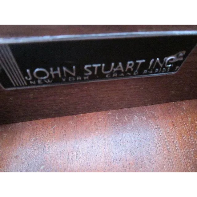 Vintage Wood Side Table in Solid Dark Tone 2 Drawer by John Stuart Co For Sale - Image 9 of 13