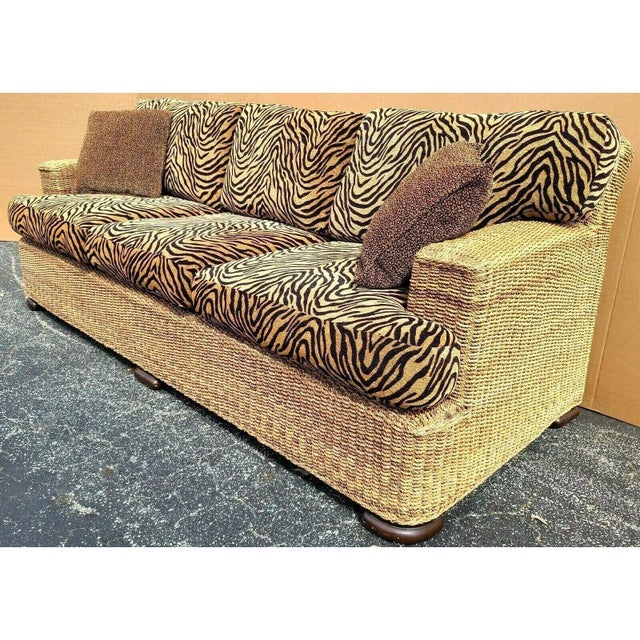 1980s Lexington Rope Sofa Animal Print For Sale - Image 5 of 7