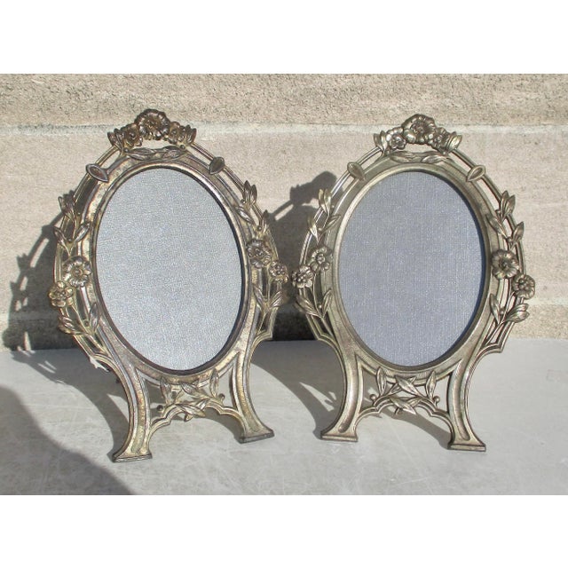 Gray Matching Art Nouveau French Photo Frames - A Pair of 2 For Sale - Image 8 of 8