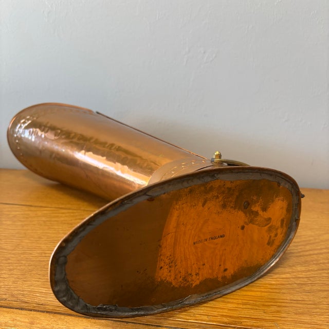 Metal Antique English Copper Boot Umbrella or Stick Stand For Sale - Image 7 of 7
