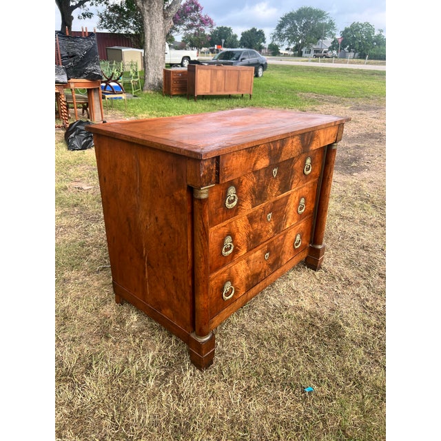 French 19th Century Empire Flame Mahogany Chest of Drawers For Sale - Image 12 of 12