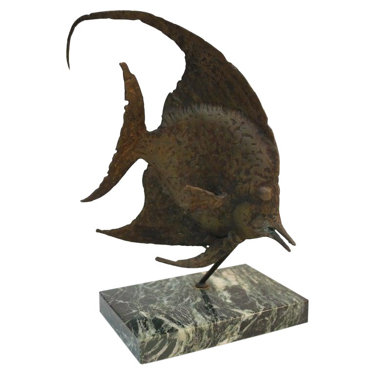 G Tate Bronze Fish Sculpture On Marble Base Chairish g tate bronze fish sculpture on marble base