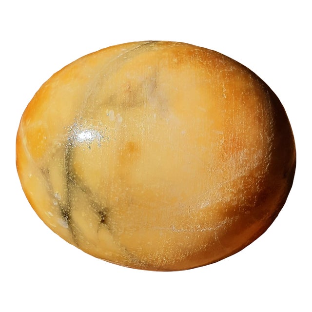 Yellow Amber Italian Easter Alabaster Egg For Sale