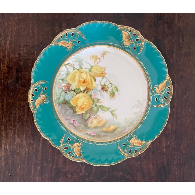 Early 20th Century Antique Mintons for Tiffany & Co. Pierced Floral Cabinet 9" Plates - Set of 7 For Sale - Image 5 of 13