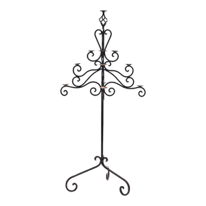 Monumental 13-Light Mexican Hand-Forged Wrought Iron Floor Candelabra – Spanish Colonial Hacienda Style, 65” Tall