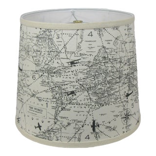 10" World Map Drum Lamp Shade For Sale
