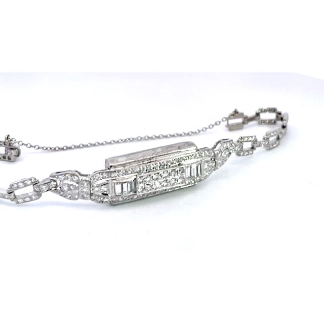 Art Deco Art Deco Platinum Bracelet 2.00 Carats Circa 1920 7.25" For Sale - Image 3 of 8