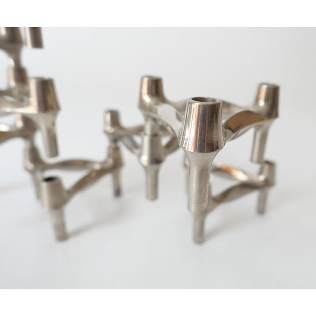 Mid-Century Modern Vintage Modular Metal Candleholders by Stoff Nagel, 1970s, Set of 9 For Sale - Image 3 of 7