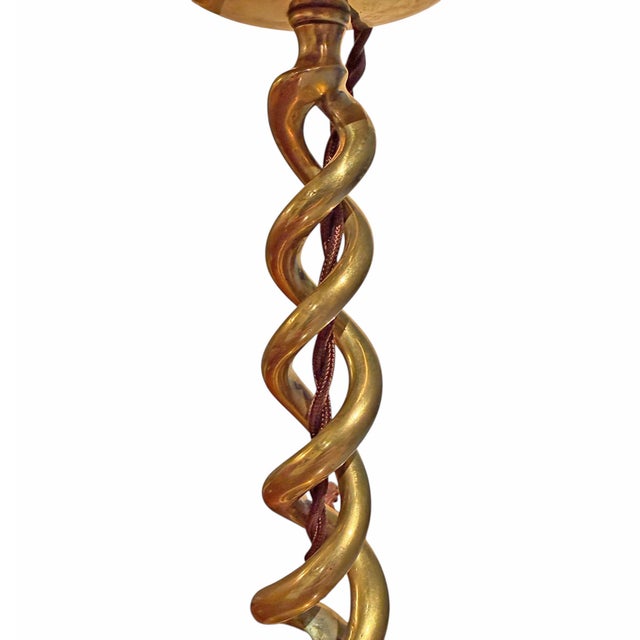 Pair of 18th Century English Brass Barley-Twist Candlestick Lamps For Sale - Image 9 of 12