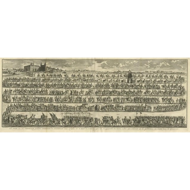Charles Bird King, Large Illustration of the Procession for the Papal Inauguration in Rome, Italy, 1730, Print For Sale