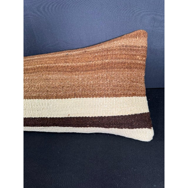 Turkish Hemp Pillow Cushion Natural Beige Brown Cushion Cover 12x46 For Sale - Image 4 of 4