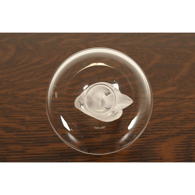 Lalique Art Deco Frosted Crystal Swan Ring Dish For Sale - Image 9 of 14