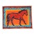 Horse Western Americana Minimalism Expressionism Folk Art Orange Turquoise Red Original Painting by Cleo Plowden For Sale