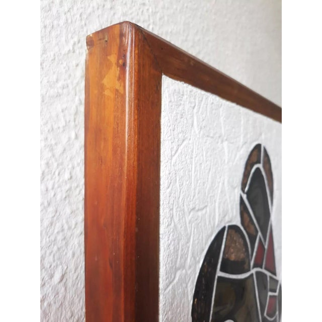 Stained Glass Tile Artwork with Sacral Maria and Jesus, 1950s For Sale - Image 3 of 8