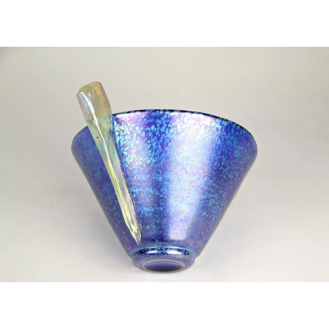 Blue Glass Bowl by Marie Kirschner for Johann Loetz Witwe, 1936 For Sale - Image 9 of 16