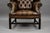 Antique Hand-Dyed Leather Wing Back Armchair, 1920 For Sale - Image 6 of 10